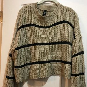 Windsor Taupe Striped Pullover Sweater